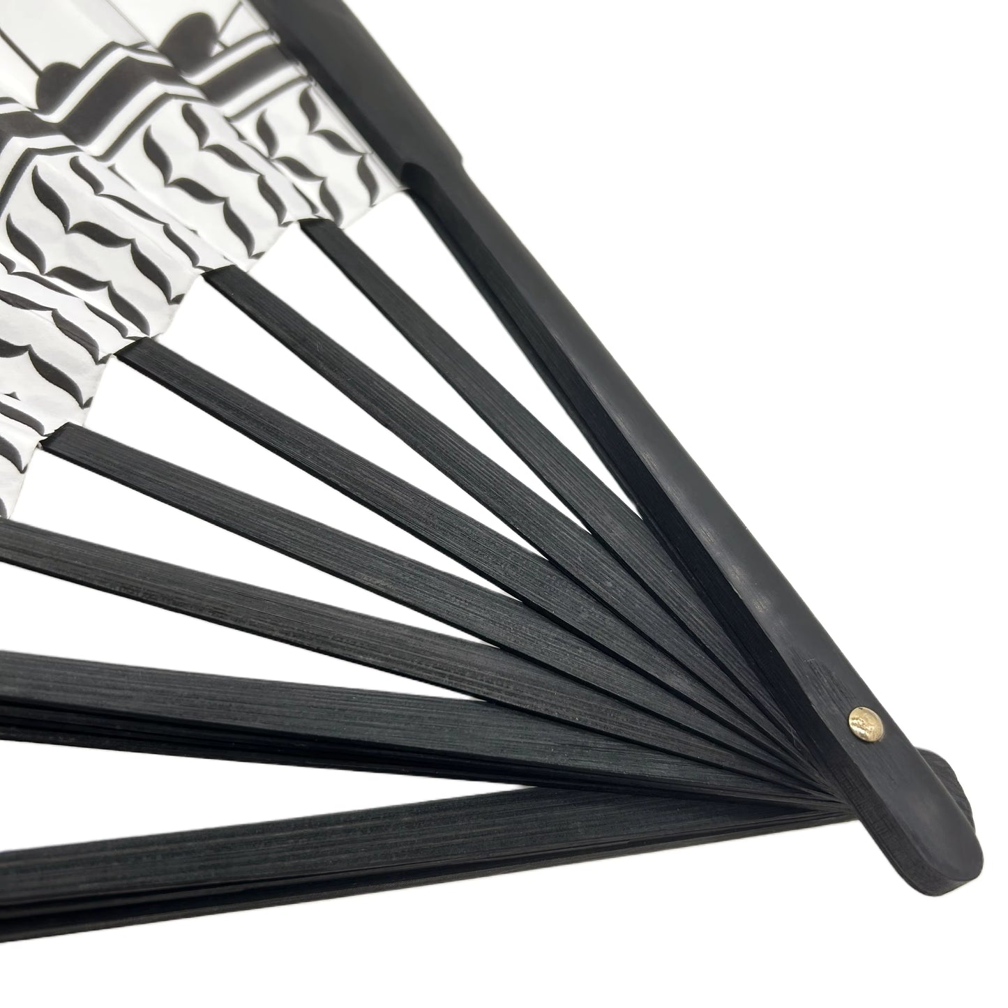 Palestinian Keffiyeh Folding Hand Fan – 33cm Bamboo Handle