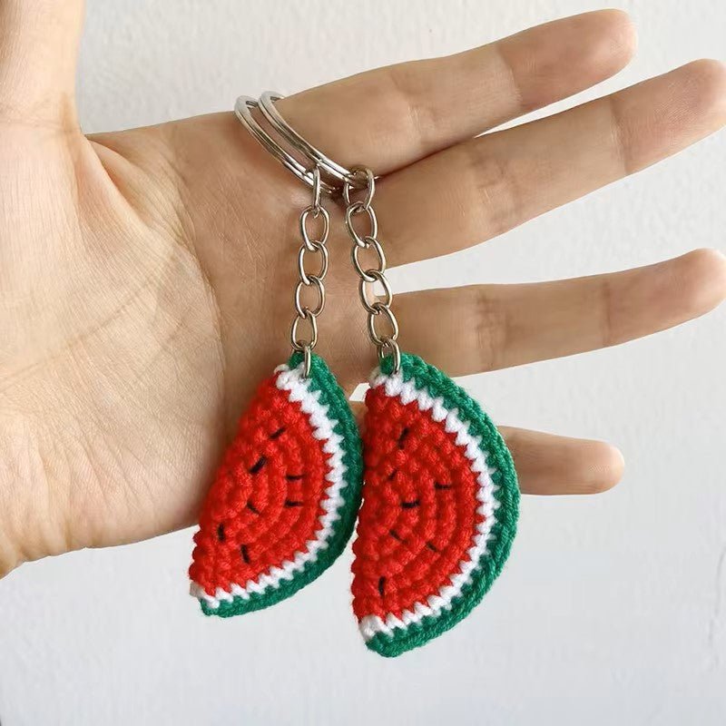 Watermelon Keychain – Handmade Crochet Cotton Thread – Kites 4 Palestine