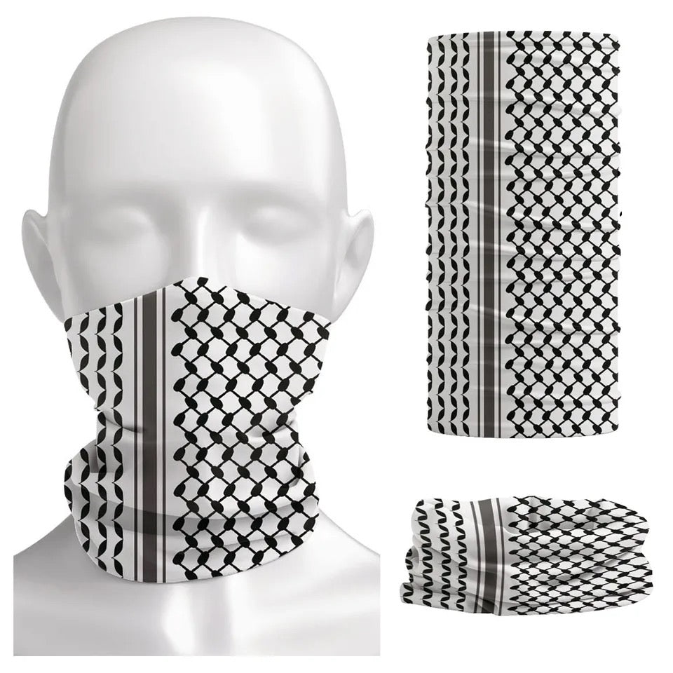 Palestine Black Keffiyeh Bandana Neck Gaiter Mask – Kites 4 Palestine