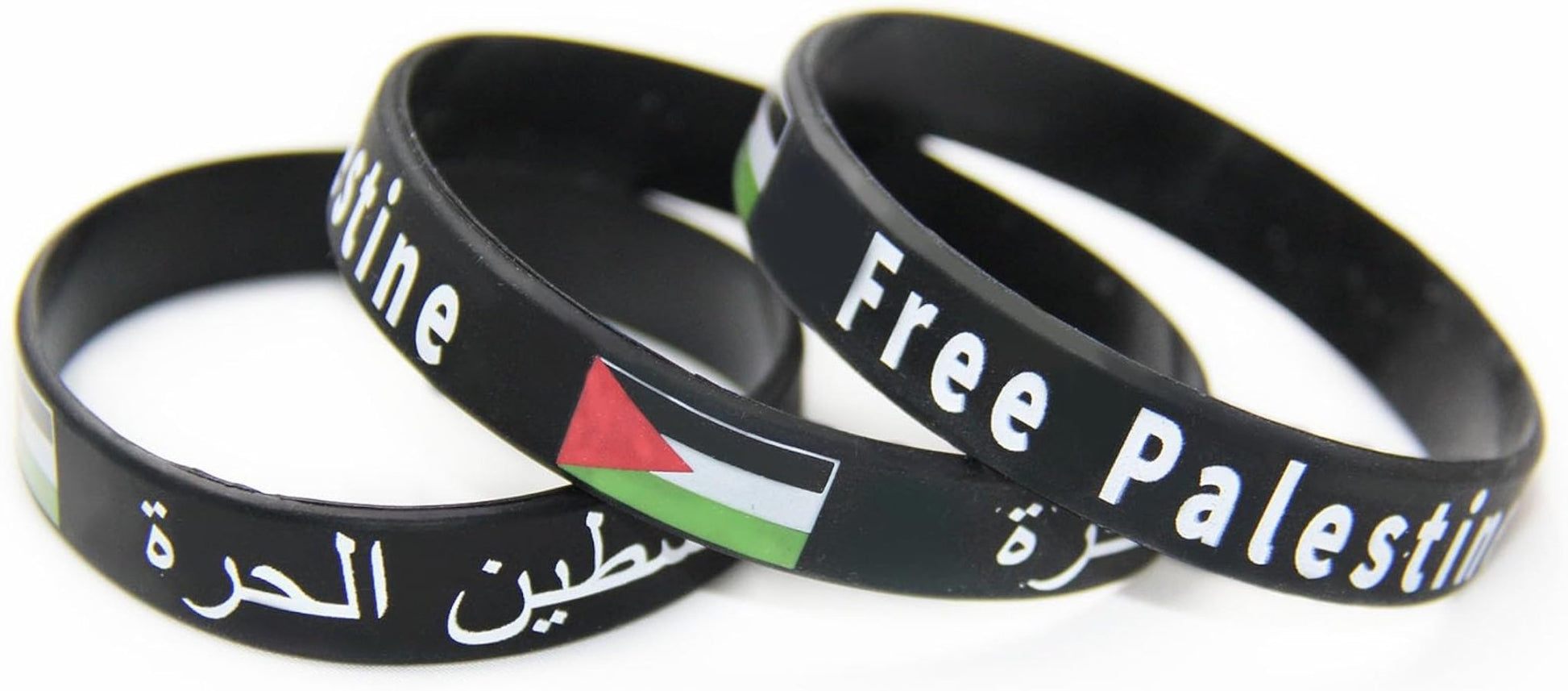 Silicone Palestine Bracelet – Unisex Wristband with Palestinian Flag Design - Kites 4 Palestine
