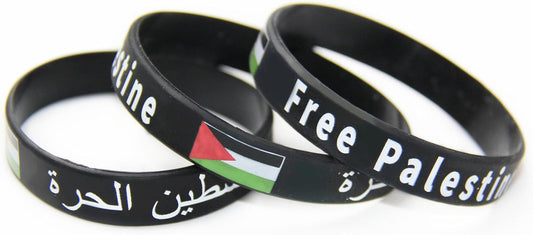 Silicone Palestine Bracelet – Unisex Wristband with Palestinian Flag Design - Kites 4 Palestine